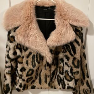 Cute Faux Fur Leopard Jacket